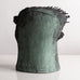 Christy Keeney, Ireland, unique stoneware bust of a man with green glaze L3985