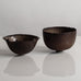 Two bowls with brown glaze by Deirdre Burnett, UK