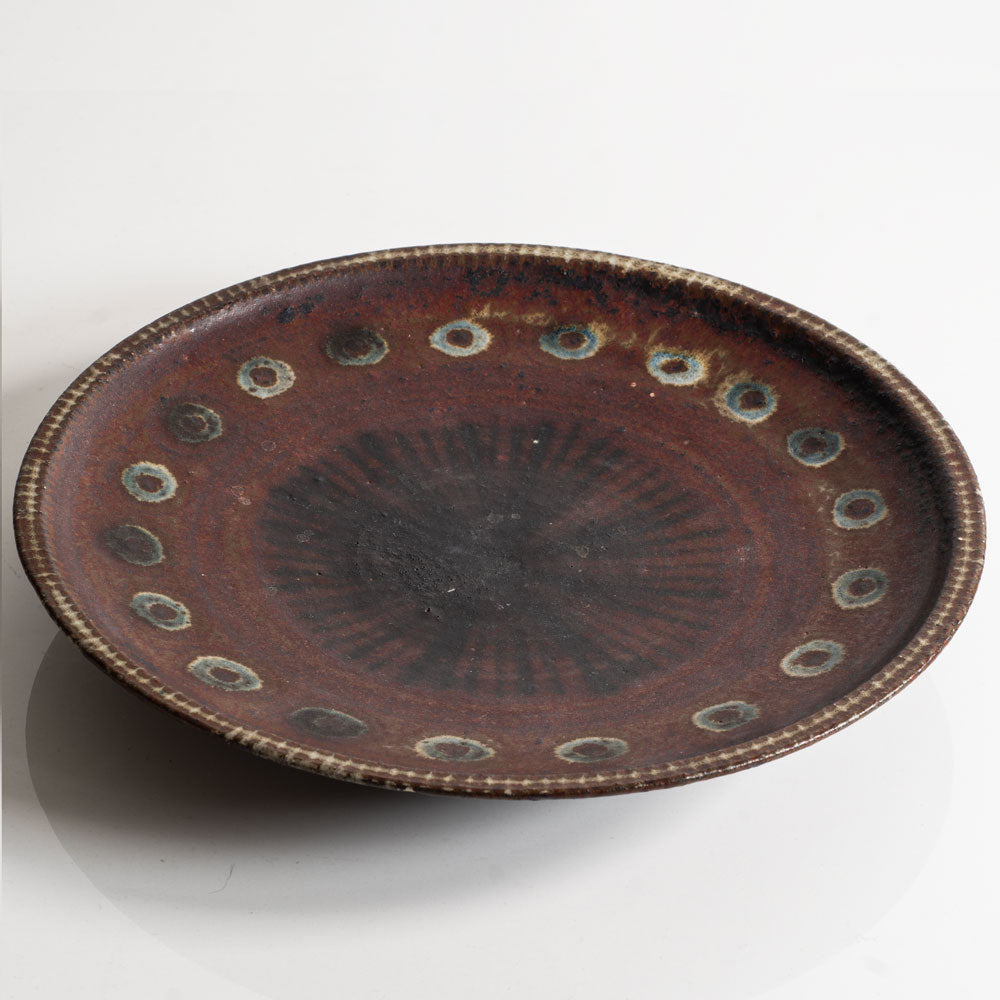 Eric James Mellon, UK, stoneware dish with brown glaze M4293