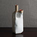 Joanne Howard, US, unique stoneware sculptural vessel with matte white and glossy red glaze JH004