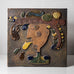 Stig Lindberg for Gustavsberg, Sweden, stoneware wall plaque with portrait in relief J1148
