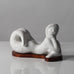 Stig Lindberg for Gustavsberg, Sweden, mermaid figure with wooden base L3188
