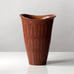 Gunnar Nylund for Rörstrand, Sweden, stoneware vase with impressed pattern and reddish brown glaze K2554