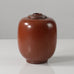 Erich and Ingrid Triller for Tobo, Sweden, unique stoneware vase with matte reddish brown glaze H1416