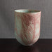 Peter Frasier Beard, UK, stoneware textured vase with blue and pale red glaze M4350