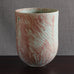 Peter Frasier Beard, UK, stoneware textured vase with blue and pale red glaze M4350