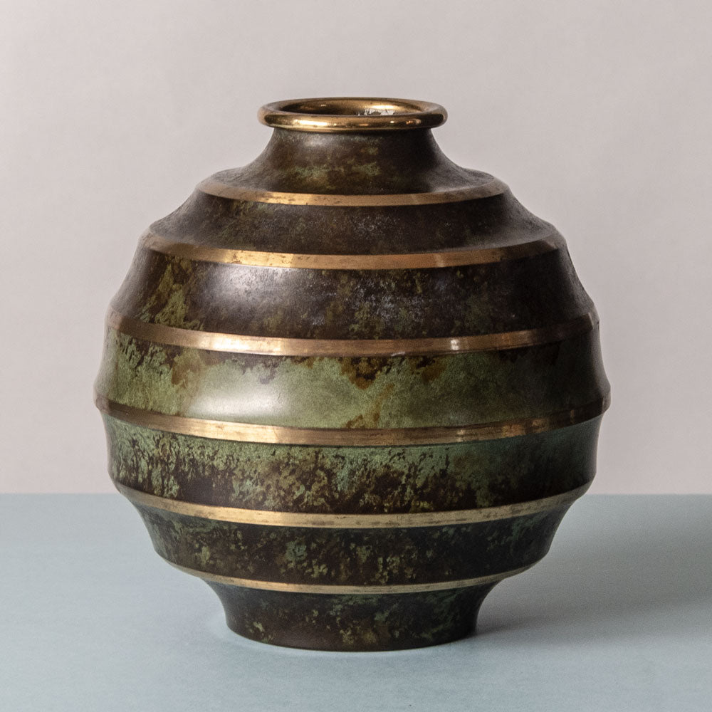 SVM Bronze, Sweden, ribbed vase in light bronze J1318