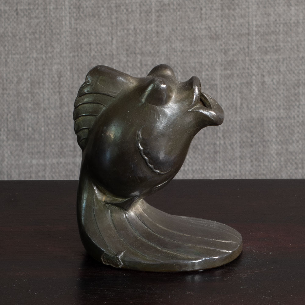 Attributed to Just Andersen, Denmark, "RUNA" figure of a fish in disko metal M4363