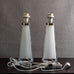 Carl Fagerlund for Orrefors, Sweden, pair of lamps in white and clear glass M4282 and M4283