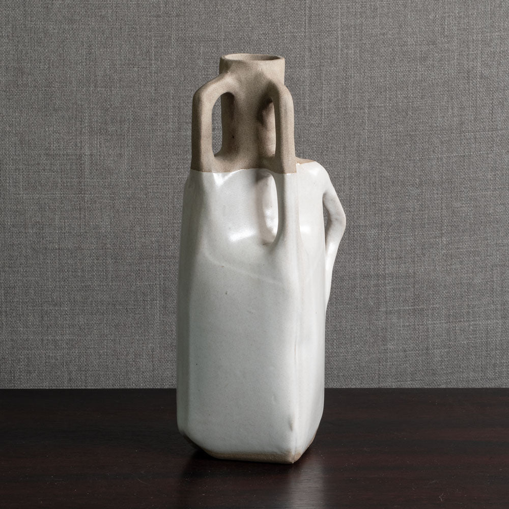 Joanne Howard, US, unique stoneware sculptural vessel with matte white glaze JH002