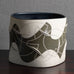 Gustavo Pérez, own studio, Mexico, irregularly shaped vessel with sliced exterior and matte black and beige glaze M4295