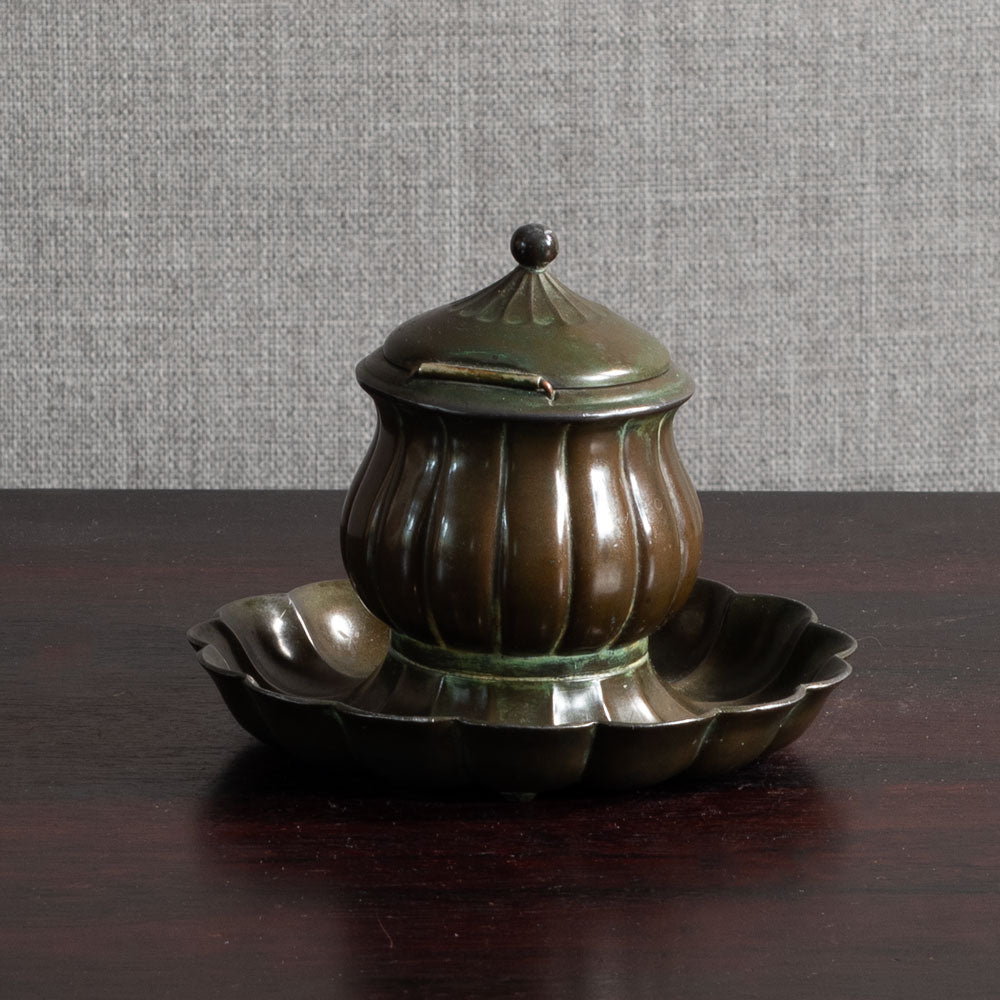 Just Andersen, Denmark, "Disko" inkwell with glass insert M4184