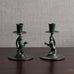Nils Fougstedt, FAK Brons, pair of lion candlesticks in light bronze L3928