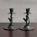 Nils Fougstedt, FAK Brons, pair of lion candlesticks in light bronze L3928
