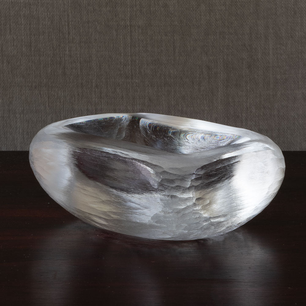 Vicke Lindstrand for Orrefors, Sweden, large rectangular frosted glass bowl M4220