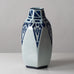 Rörstrand, Sweden, unique stoneware vase with art nouveau pattern in blue and white L3067