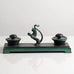 Nils Fougstedt, FAK Brons, Sweden, patinated bronze double inkwell L3527