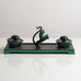 Nils Fougstedt, FAK Brons, Sweden, patinated bronze double inkwell L3527