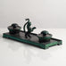Nils Fougstedt, FAK Brons, Sweden, patinated bronze double inkwell L3527