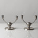 Pair of Swedish pewter art deco candelabras L3199