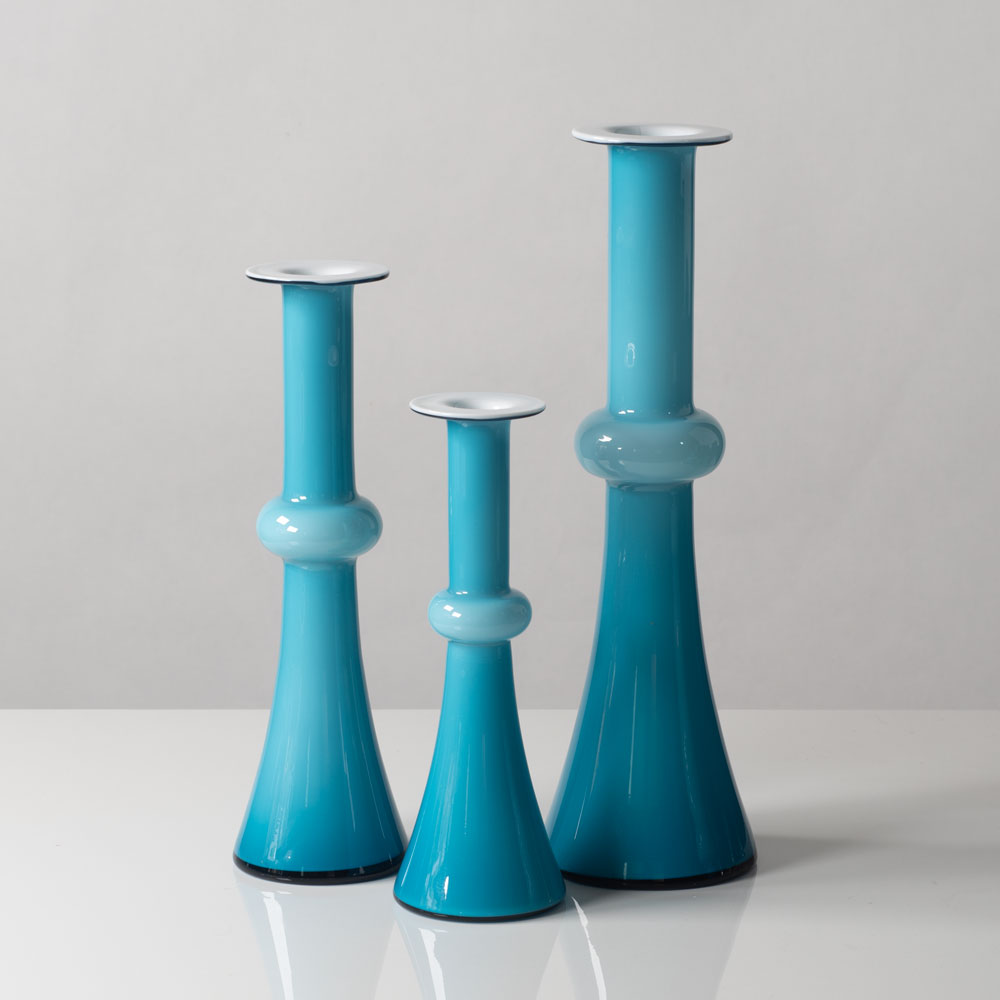 Group of blue Carnaby vases by Per Lutken for Holmegaard
