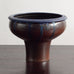 Liisa Hallamaa for Arabia, Finland, wide vase with blue and blue and brown glaze M5432