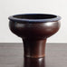 Liisa Hallamaa for Arabia, Finland, wide vase with blue and blue and brown glaze M5432