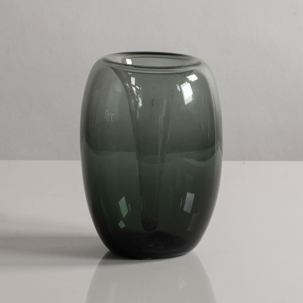 Saara Hopea for Nuutajarvi Nottsjo, Finland,  "Taifuuni"vase in gray glass H1456