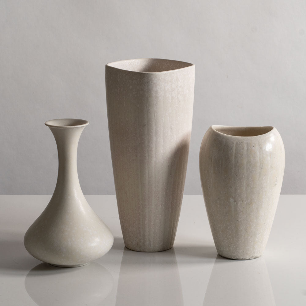 Three white vases by Gunnar Nylund for Rörstrand, Sweden