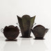 Three Danish bronze art deco vases