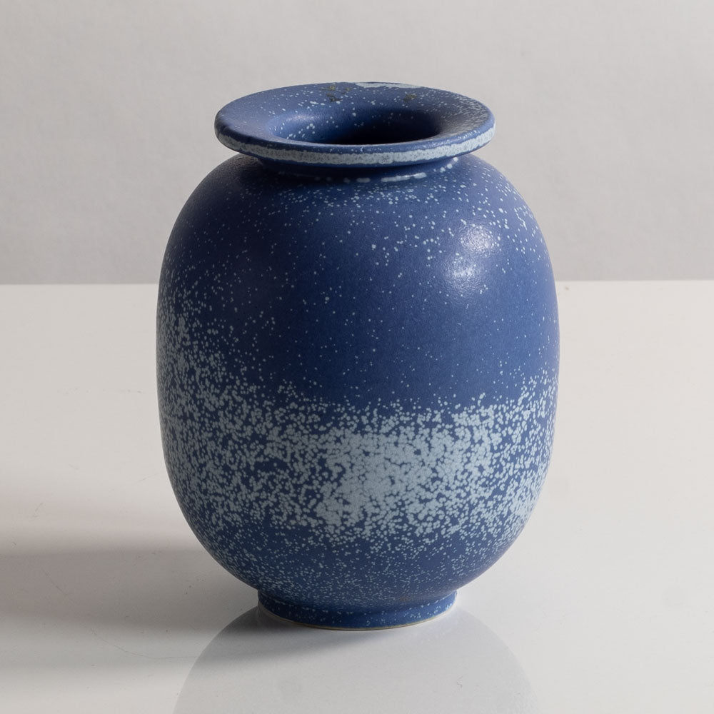 Gunnar Nylund for Rörstrand, Sweden, stoneware ovoid  vase with speckled blue glaze M5440