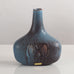 Gunnar Nylund for Rörstrand, Sweden, stoneware flattened bottle vase with blue and brown glaze M5402