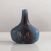 Gunnar Nylund for Rörstrand, Sweden, stoneware flattened bottle vase with blue and brown glaze M5402