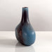 Gunnar Nylund for Rörstrand, Sweden, stoneware flattened bottle vase with blue and brown glaze M5402