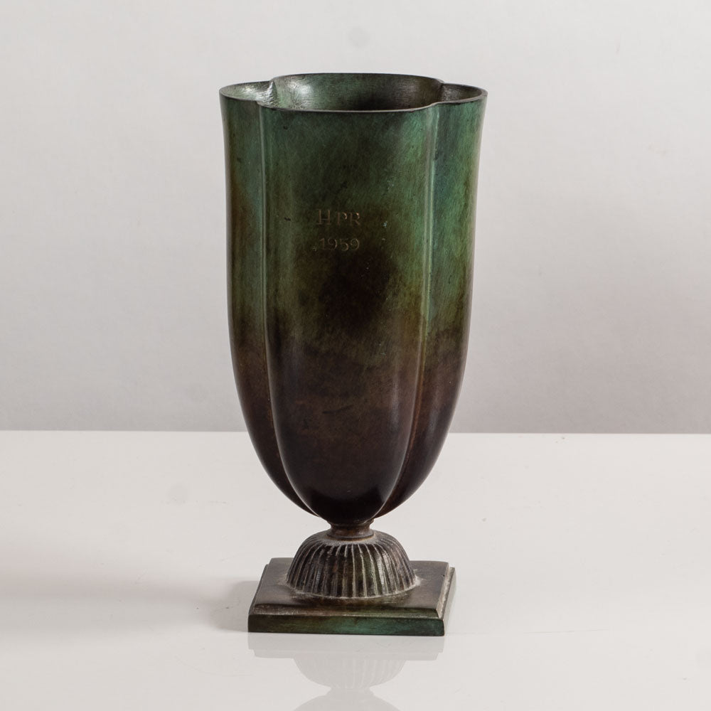 Just Andersen for GAB, Sweden Bronze footed vase M5435