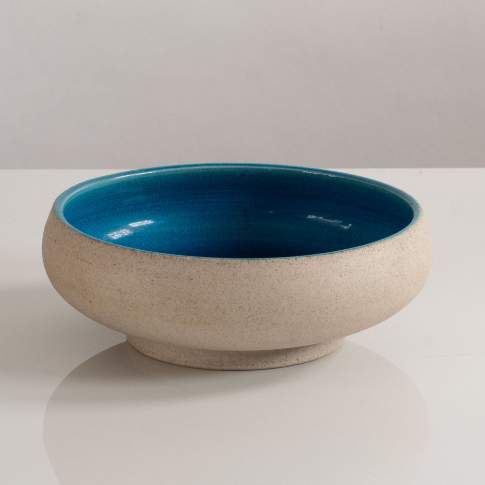 Nils Kähler for Herman A. Kähler Keramik, Denmark, shallow bowl with turquoise glaze H1340