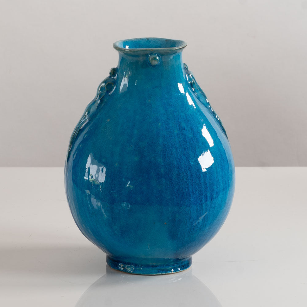 Nils Kähler for Herman A. Kähler Keramik, Denmark, vase with turquoise glaze H1532