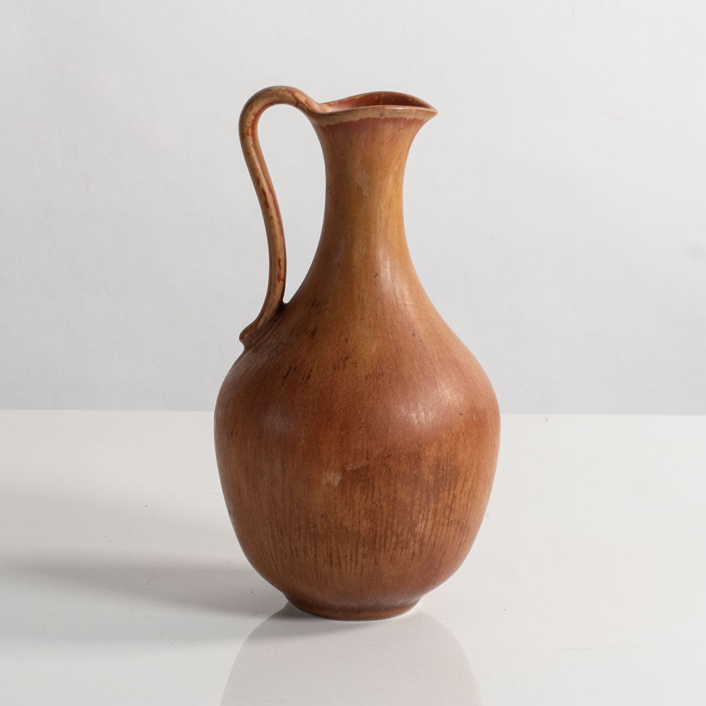 Gunnar Nylund for Rörstrand, Sweden, stoneware pitcher with reddish brown glaze M5472
