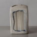 Elisabeth Schaffer, Germany, porcelain rectangular vessel with blue and white glossy glaze J1265