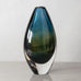 Sven Palmquist for Orrefors, Sweden, "Kraka" vase in blue and amber glass J1364