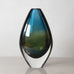 Sven Palmquist for Orrefors, Sweden, "Kraka" vase in blue and amber glass J1364