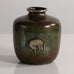 GAB, Sweden, "ORI" vase in light bronze with relief illustrations of a deer M5400