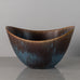 Gunnar Nylund for Rorstrand, Sweden, ovoid stoneware bowl with blue and brown glaze glaze J1438