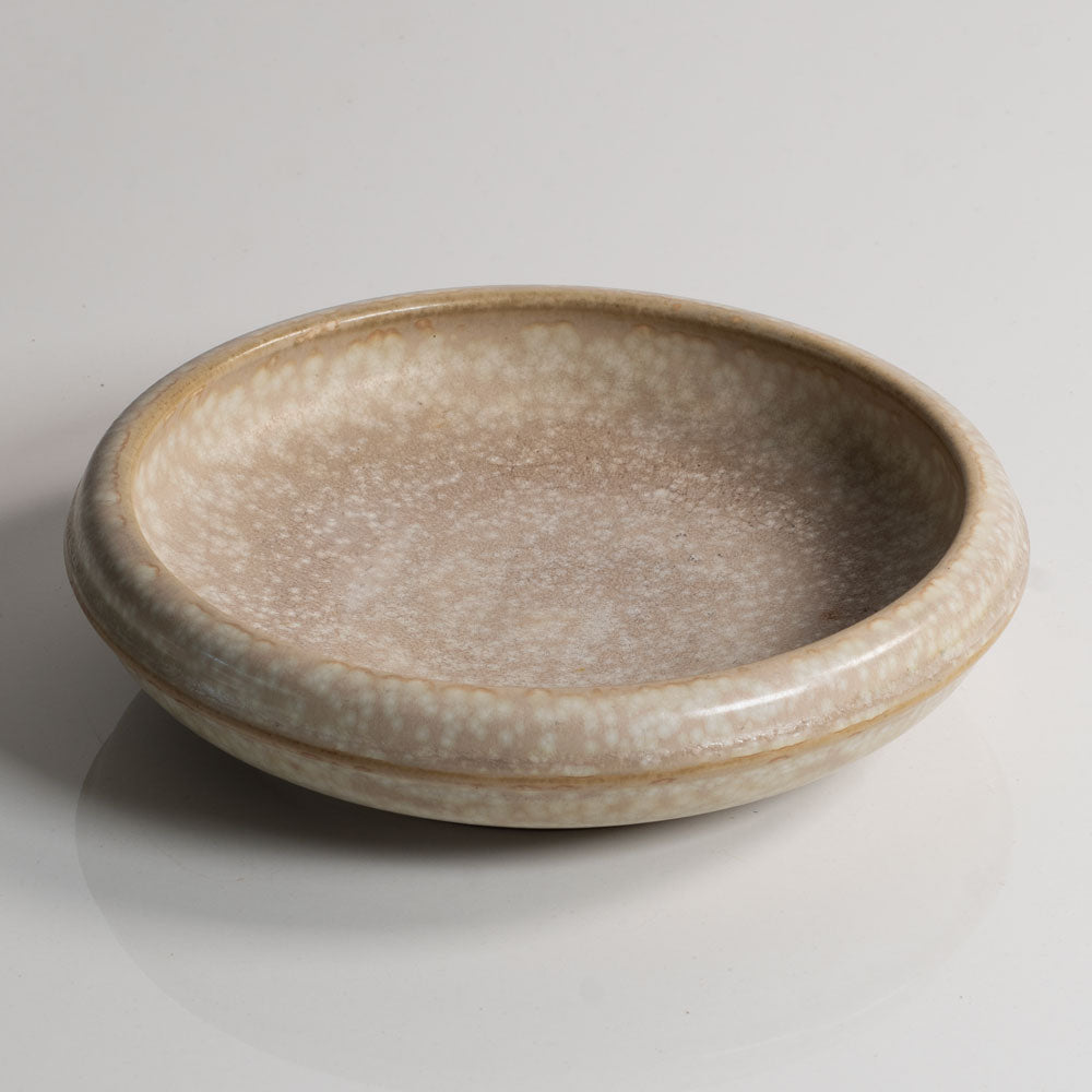 Carl Halier and Patrick Nordstrom for Royal Copenhagen, Denmark, unique stoneware bowl with blue-gray haresfur glaze M4236