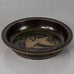 Just Andersen, Denmark, bronze bowl with inlaid fish to interior N3758
