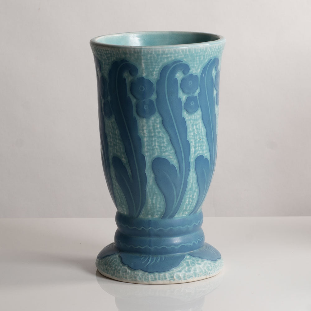 Josef Ekberg for Gustavsberg, Sweden, unique carved art nouveau stoneware vase M4167