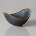 Gunnar Nylund for Rörstrand, ceramic elliptical bowl with blue and brown glaze L3298