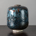 Sigrid May, Germany, unique porcelain vase with blue and brick red high-fired crystalline glaze J1306