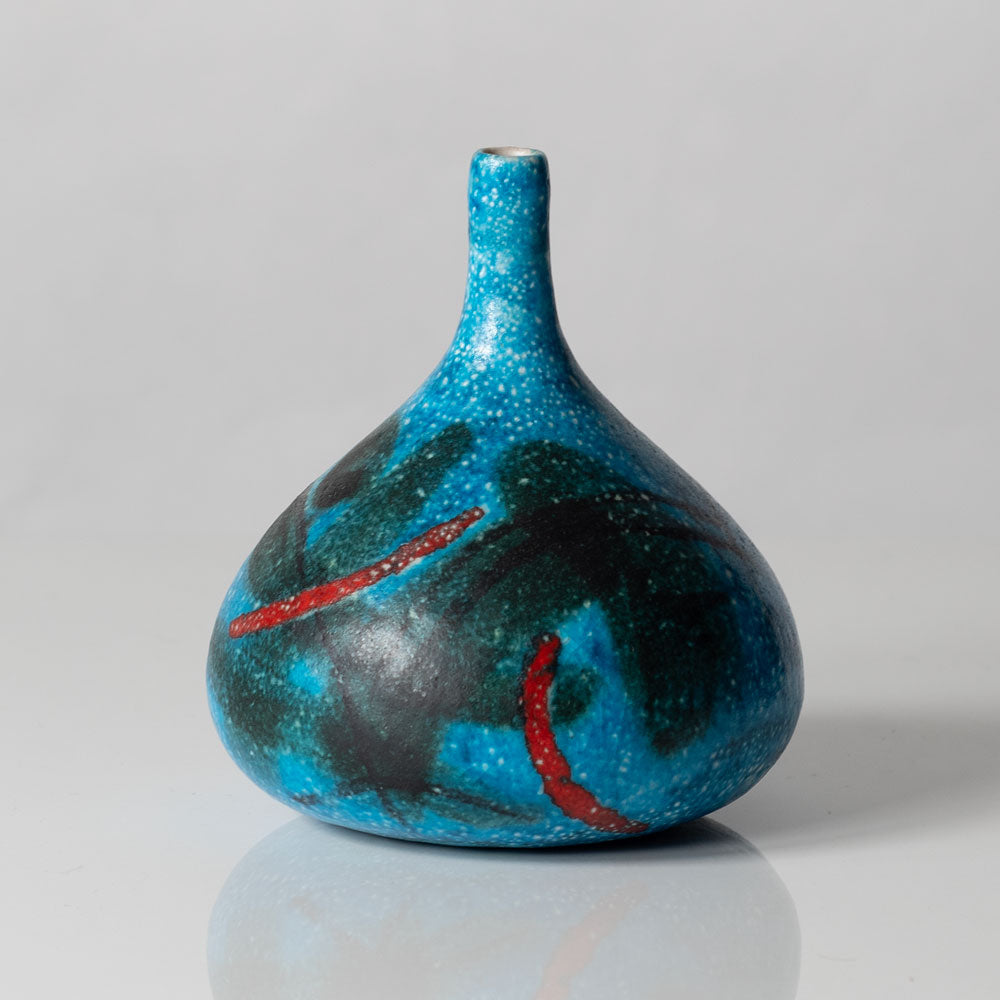 Guido Gambone, Italy, vase with blue and red glaze L3366