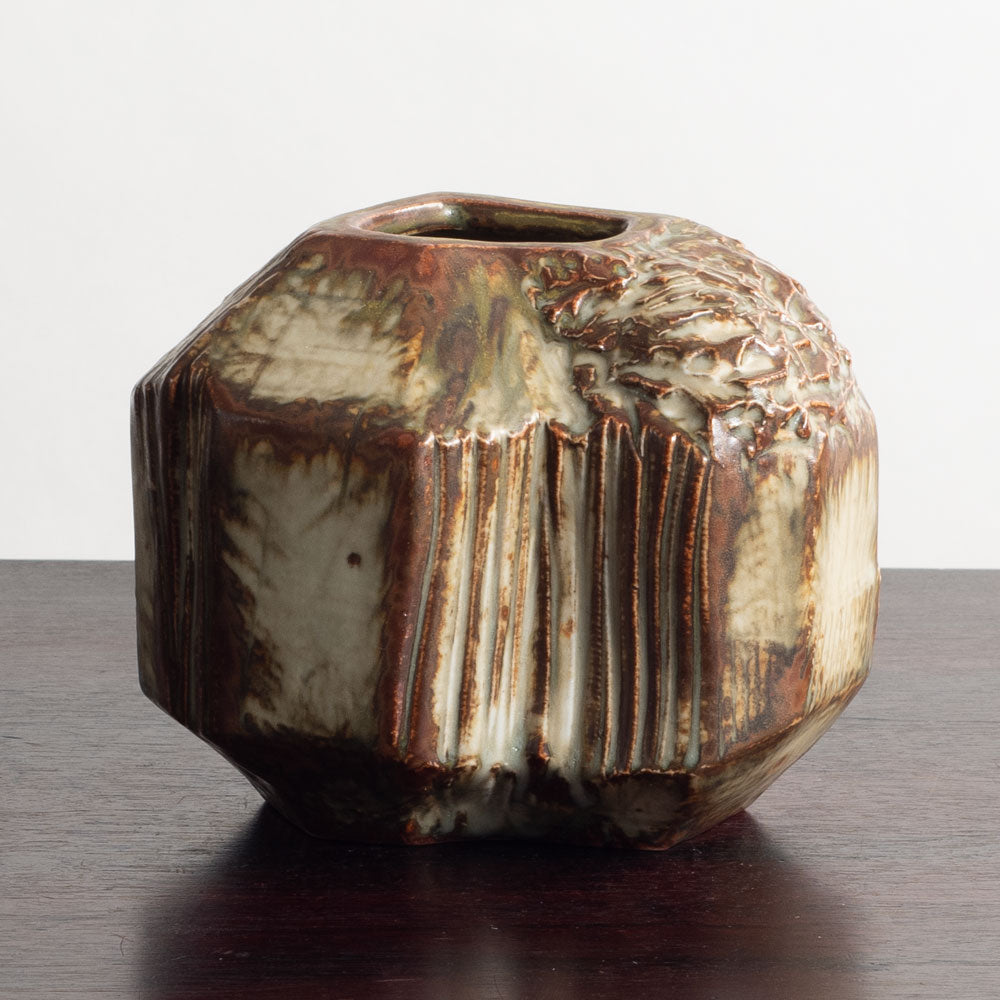 Jørgen Mogensen for Royal Copenhagen, Denmark, sculptural stoneware vase with Sung glaze M5558